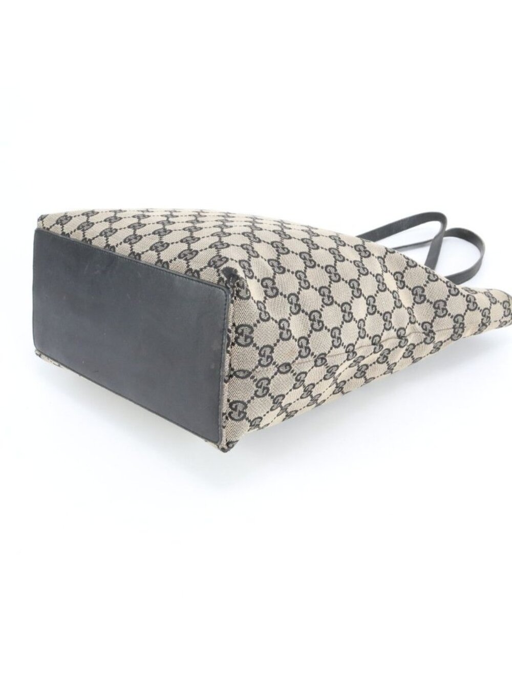 Gucci GG Canvas Leather Tote Shoulder Hand Black - Picture 5 of 10